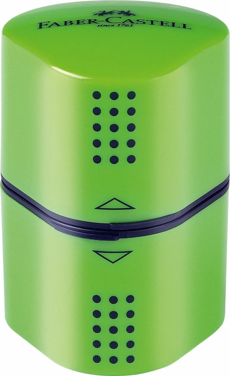 blyantspidser_skoleabc_183802_trio_sharpening_box_grip_lightgreen_office_23151_Blyantspidser faber castell