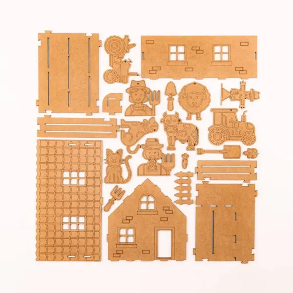 Bondegård Trælegetøj Bondehuset CrateIt