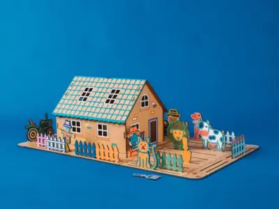 Bondegård Trælegetøj Bondehuset CrateIt