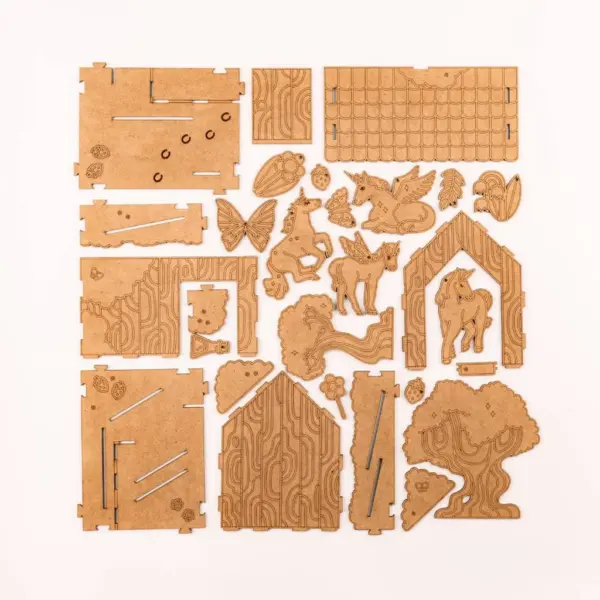 Enhjørning trælegetøj sæt til undervisning, kreativitet og fantasi for børn