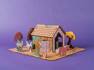 Enhjørning trælegetøj sæt til undervisning, kreativitet og fantasi for børn