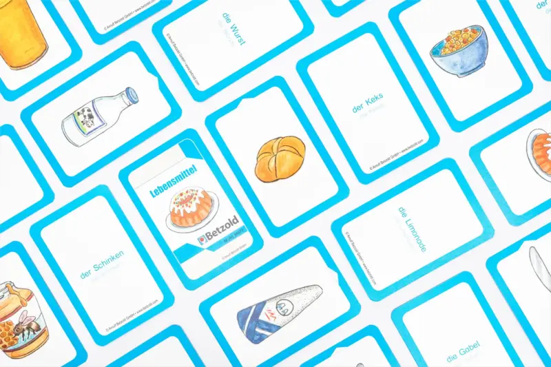 Tysk Kortspil Lebensmittel - Lær om tyske fødevarer og mad - ordforråd