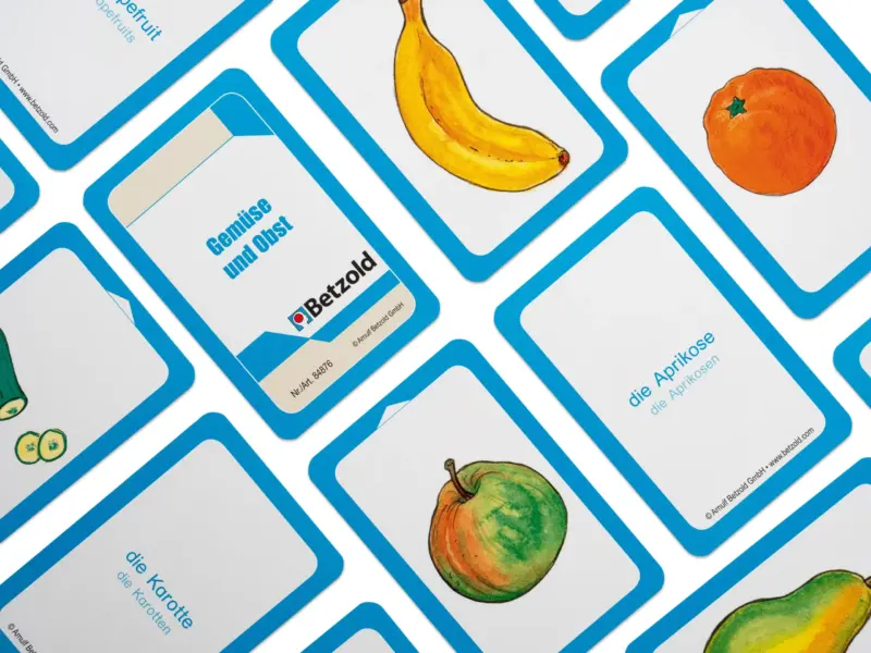 Kortspil med tyske Grøntsager og frugt