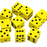 Skumterninger med øjne gul 10 stk