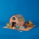 Trælegetøj bondegård. Byg selv og farvelæg. Kreativitet og fantasi