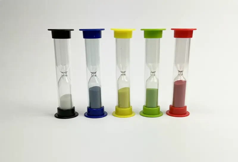 Timeglas sæt 5 styk. 5 farver