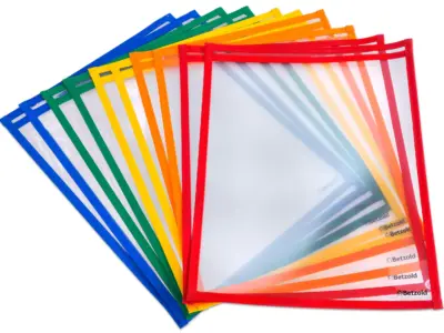 miljøvenlige læringslommer, 10 stk. 5 farver A4 format