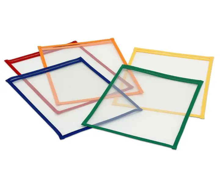 miljøvenlige læringslommer, 10 stk. 5 farver A4 format