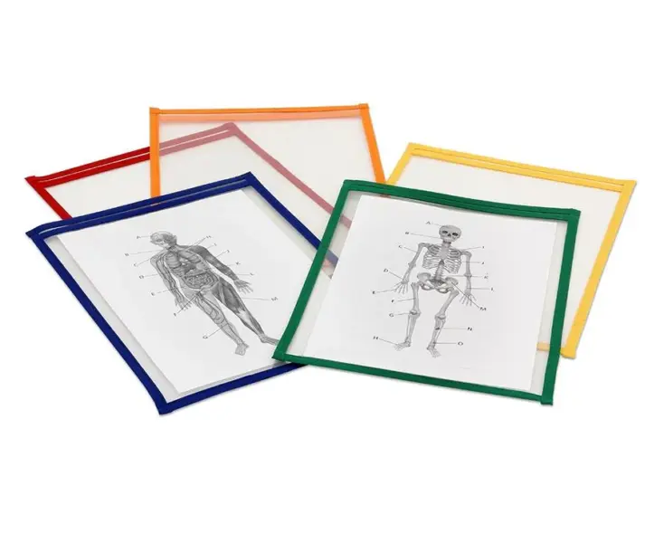 miljøvenlige læringslommer, 10 stk. 5 farver A4 format