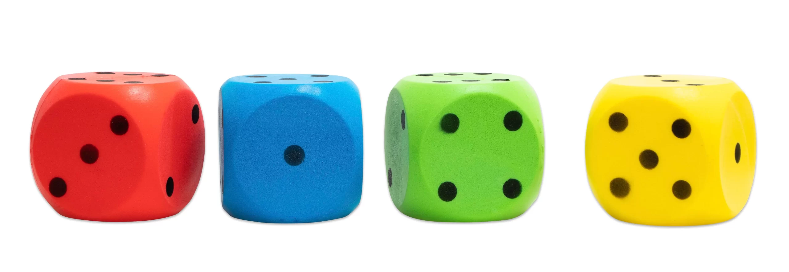 Smart sæt skumterninger med 4 stk. 16 cm. Let at kaste og gribe.