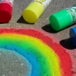 Spray Kridt flere farver, hvid, grøn, blå, rød, gul