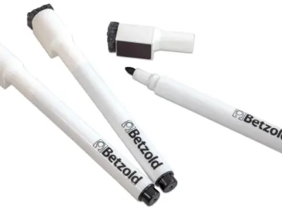 Whiteboard Pen Sort med tavlesvamp