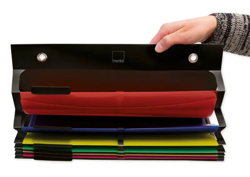 Hængemappe til A4, 6 lommer, Sort