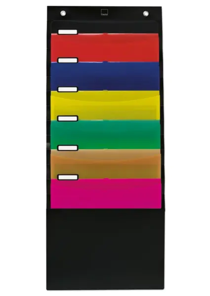 Hængemappe til A4, 6 lommer, Sort