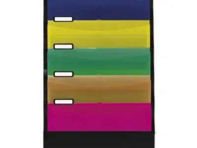 Hængemappe til A4, 6 lommer, Sort