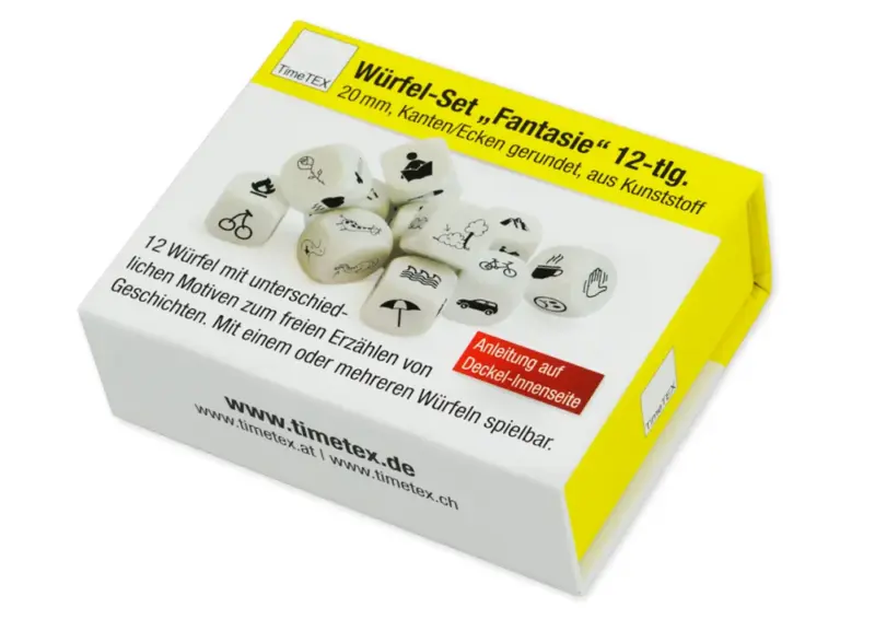 Fortællingsterninger "Fantasi", 12 stk., 20 mm i Boks