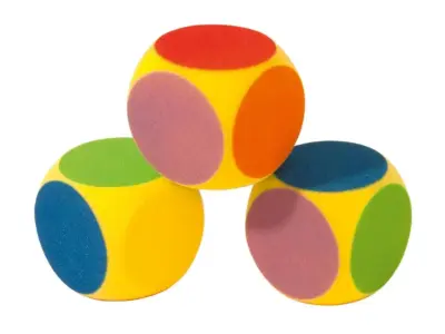 Farverige Skumterninger