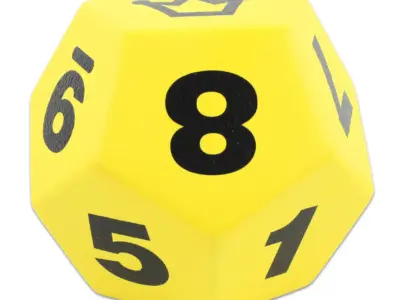 Stor Skumterning med tal - gul