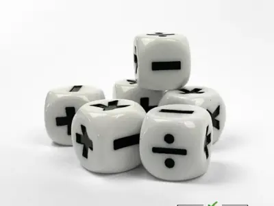 Terninger med Regnetegn - Matematik terninger - de originale fra SkoleABC.dk. 6 stk.