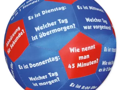 Læringsbold Til Tyskundervisning - Tid og Ugedage. "Spil, Bevæg og Lær"