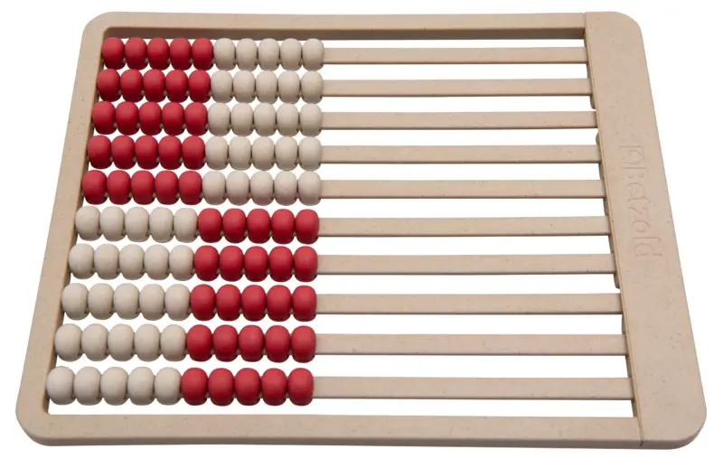 Flad Taelleramme Betzold med 100 Kugler farve rød og hvid
