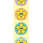 Belønningsklistermærker: Farvede Stjerner - 500 stk