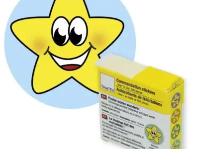 Belønningsklistermærker: Farvede Stjerner - 500 stk