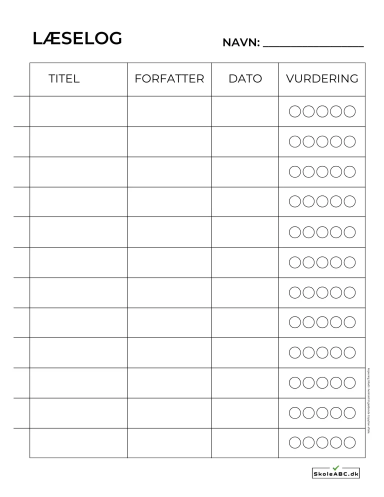 Læselog til download