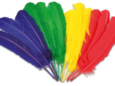 Farverige Fjer, 24 stk.