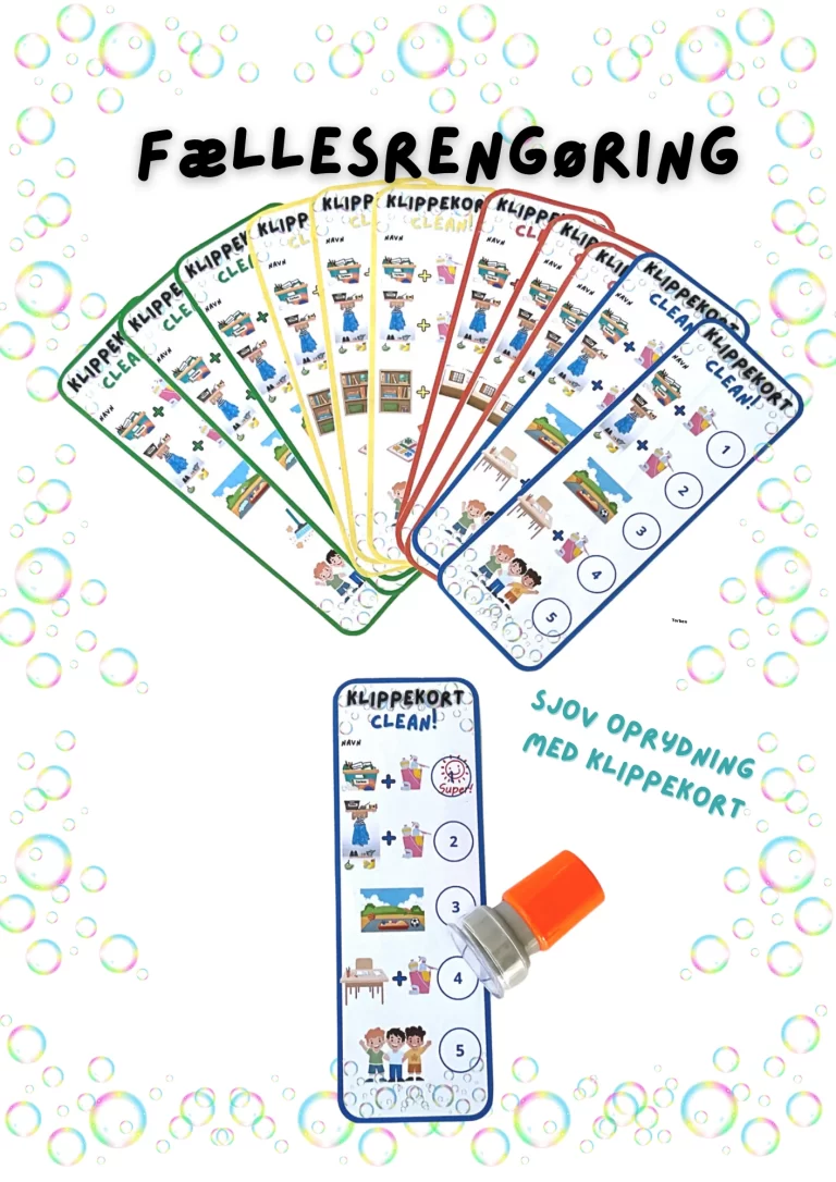 Fællesrengøring i skolen. Aktivitet til oprydning.