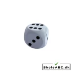 Terning spilleterning i træ 16 mm - hvid sort