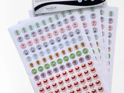 Klistermærker til Motivation med søde dyremotiver - 585 stk. pr. sæt