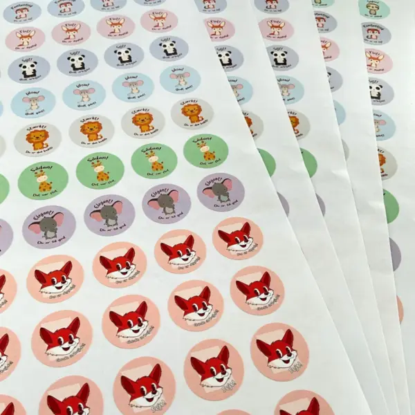 Klistermærker til Motivation med søde dyremotiver - 585 stk. pr. sæt