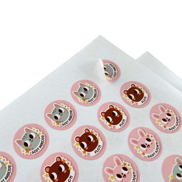 Klistermærker til Motivation med søde dyremotiver - store klistermærker- 240 stk. pr. sæt