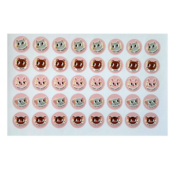 Klistermærker til Motivation med søde dyremotiver - store klistermærker- 240 stk. pr. sæt