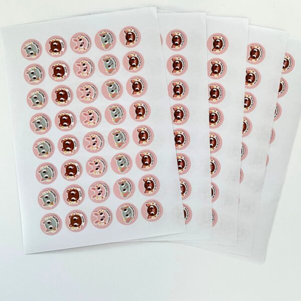 Klistermærker til Motivation med søde dyremotiver - store klistermærker- 240 stk. pr. sæt