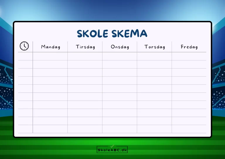 skoleskema - fodbold