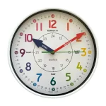 Læringsur 30 cm, hvid ramme, lær klokken, vægur til børn