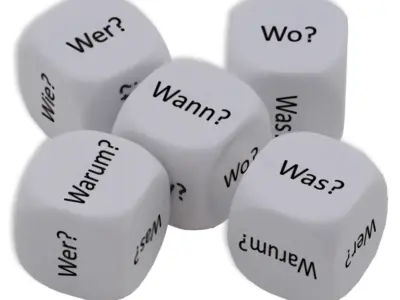 Terningesæt Tysk "Spørgeord"