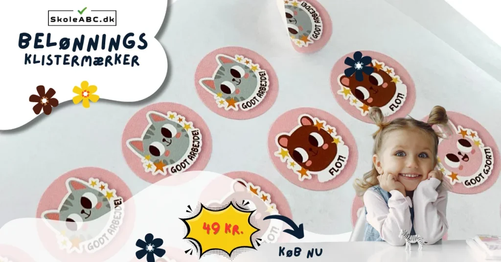Belønningsklistermærker til Børn. Søde dyr til anerkendelse.