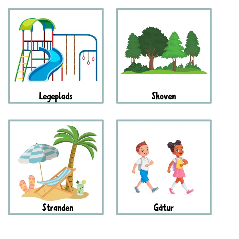 Dagsaktivitetskort: Visuelle Piktogrammer