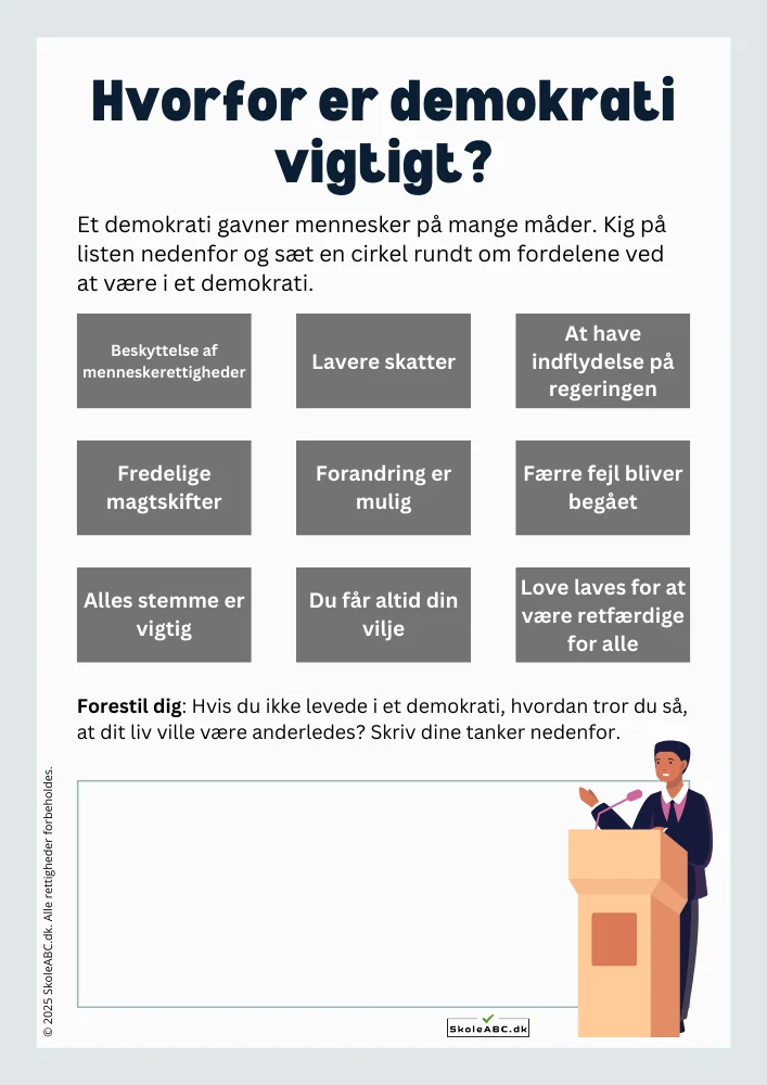 Demokrati Diskussionsøvelse til samfundsfag. Gratis Download. Materialer til Samfundsfag.