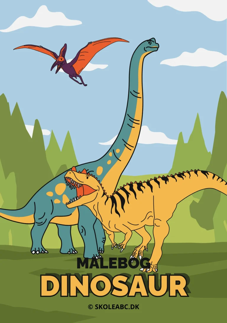 Dinosaur malebog til børn.