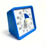 Lydløs timer i blå – et praktisk nedtællingsur til skole, hjem og køkken. Perfekt som time timer til opgaver, pligter og madlavning. CE-godkendt og robust design.