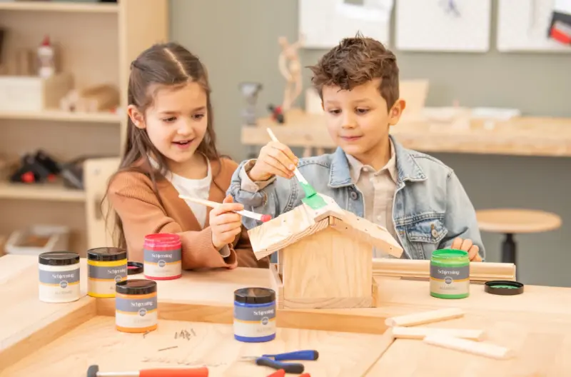 Fuglehus-byggesæt i massivt træ