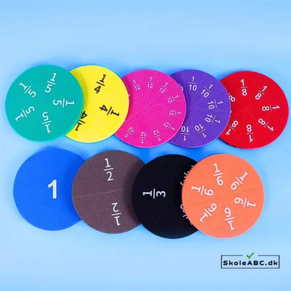 brøkcirkler til matematik, magnetiske brøkcirkler
