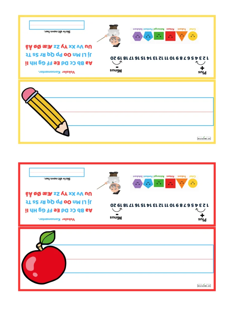 navneskilte til første skoledag