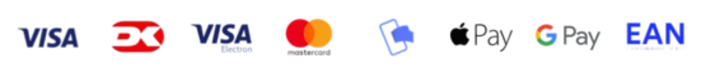 Betalingsmuligheder: Visa, Mastercard m.fl.